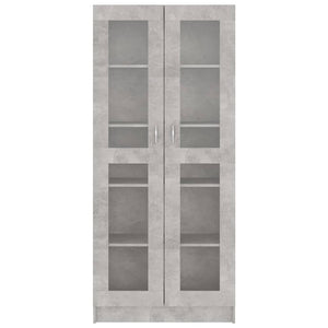 Armadietto Vetrina Grigio Cemento 82,5x30,5x185,5cm Multistrato 802772