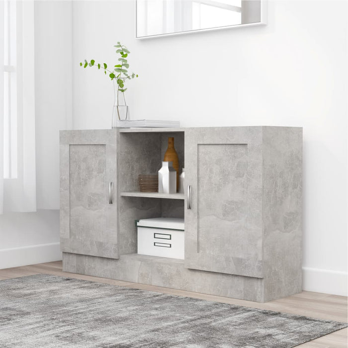 Credenza Grigio Cemento 120x30,5x70 cm in Legno Multistrato 802781