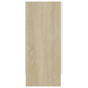 Credenza Bianca e Rovere Sonoma 120x30,5x70cm Legno Multistrato 802782