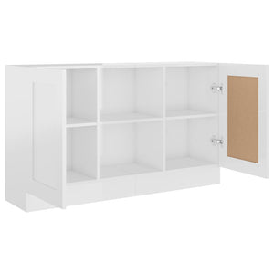 Credenza Bianco Lucido 120x30,5x70 cm in Legno Multistrato 802783