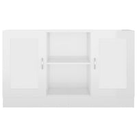 Credenza Bianco Lucido 120x30,5x70 cm in Legno Multistrato 802783