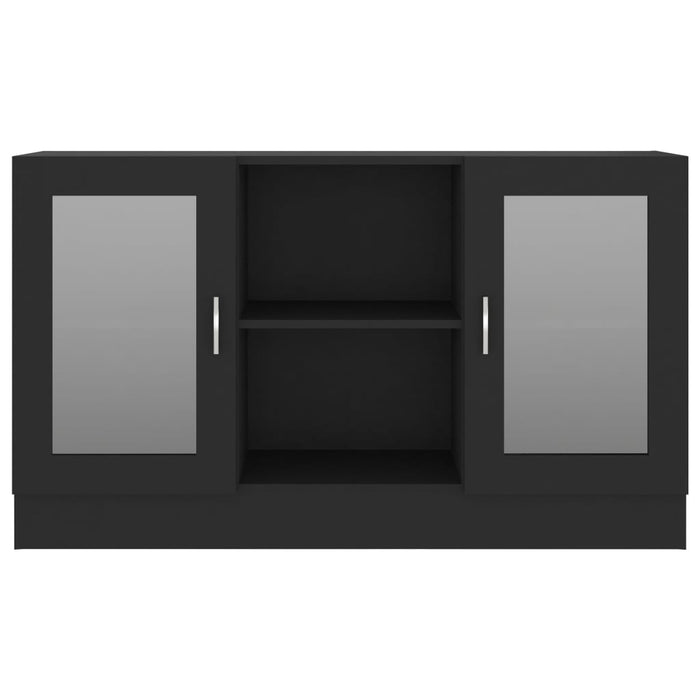 Armadietto con Vetrina Nero 120x30,5x70 cm Legno Multistrato 802787