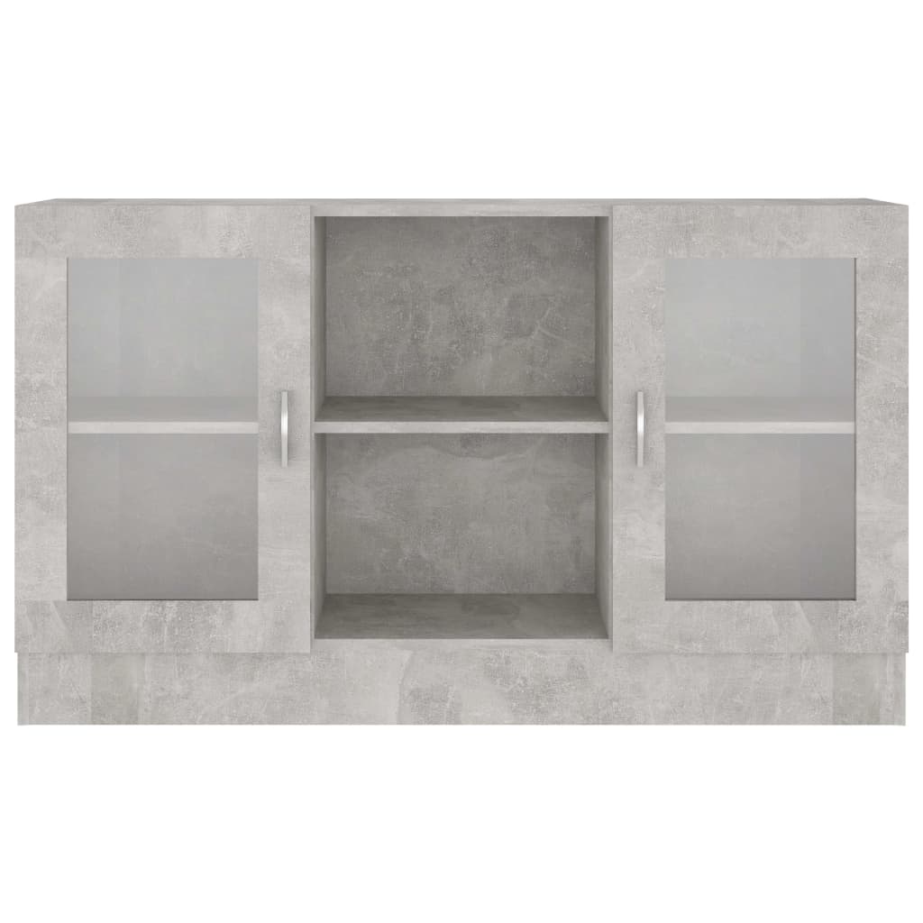 Armadietto Vetrina Grigio Cemento 120x30,5x70 cm Multistrato 802790