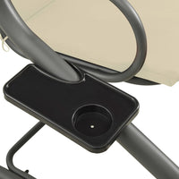 Panchina a Dondolo da Giardino con Baldacchino Bianco Sabbia 313337