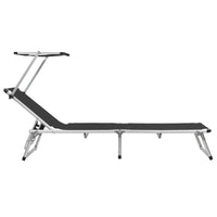 Sdraio pieghevoli e tettoia 2 pezzi Textilene alluminio nero 02_0011958