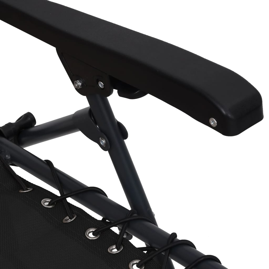 Sdraio Pieghevole in Textilene Nera 312467