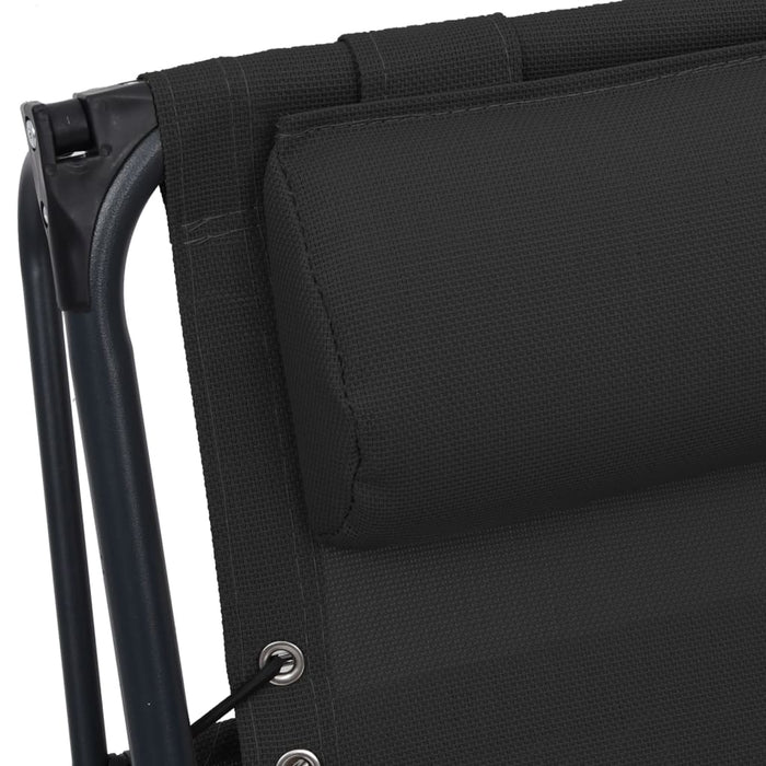 Sdraio Pieghevole in Textilene Nera 312467