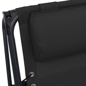 Sdraio Pieghevole Nero in Textilene