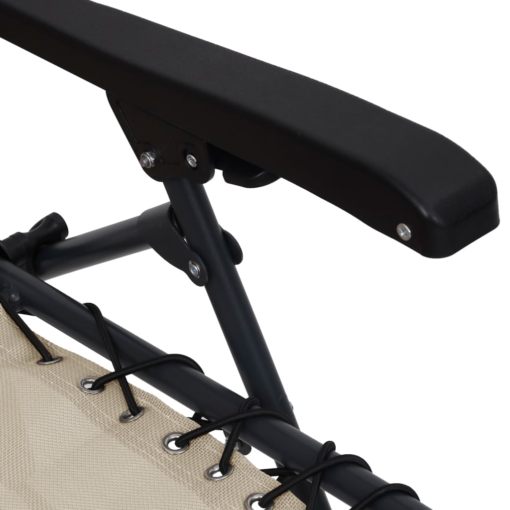 Sdraio Pieghevole in Textilene Crema 312468