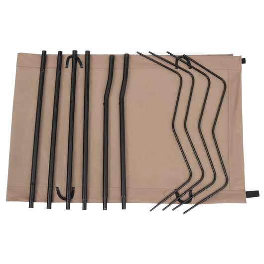 Lettino da Campeggio 180x60x19cm Tessuto Oxford Acciaio Grigio 312482