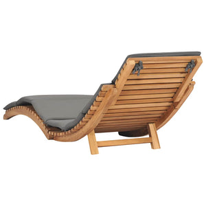 Lettino Prendisole Pieghevole con Cuscino Grigio Scuro in Teak cod mxl 23097