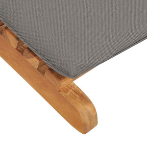 Lettino Prendisole Pieghevole con Cuscino Grigio Scuro in Teak cod mxl 23097
