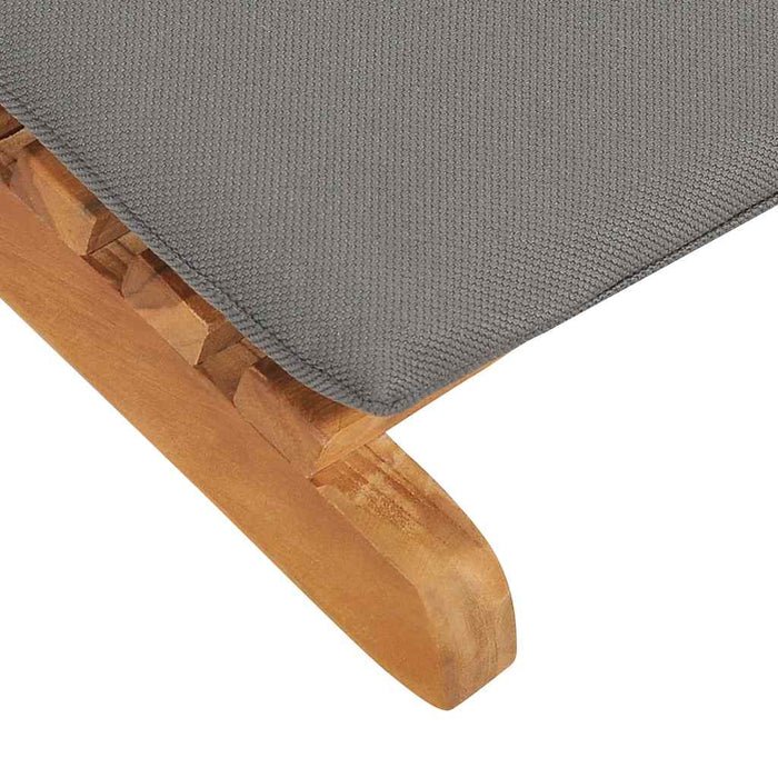 Lettino Prendisole Pieghevole con Cuscino Grigio Scuro in Teak cod mxl 23097