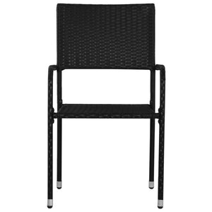 Sedie da Pranzo da Esterni 4 pz in Polyrattan Nero 313120