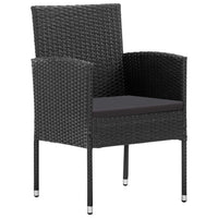Sedie da Giardino 2 pz in Polyrattan Nero 313124