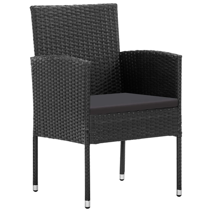 Sedie da Giardino 2 pz in Polyrattan Nero 313124