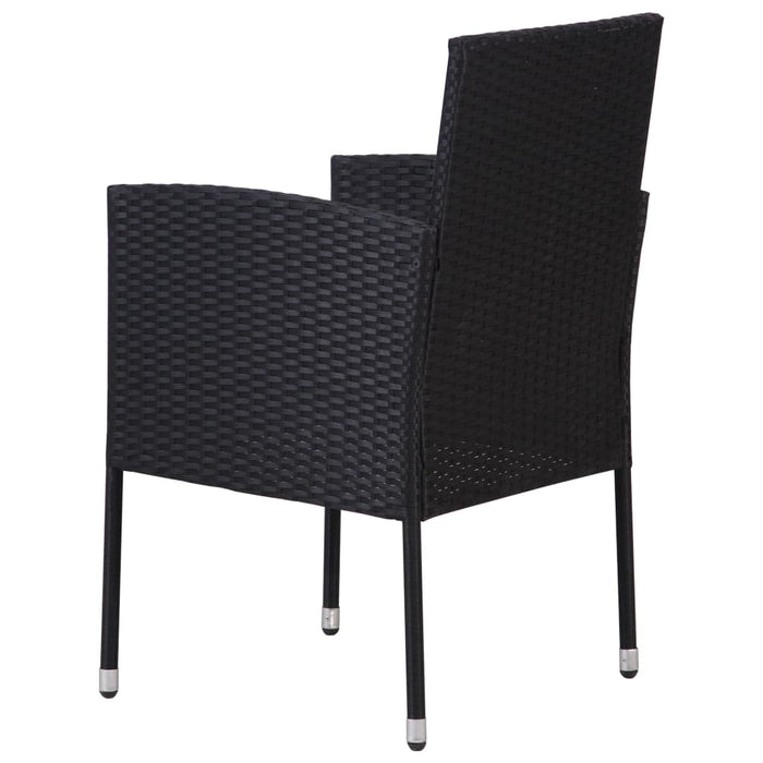 Sedie da Giardino Set 4 pz in Polyrattan Nero cod mxl 13477
