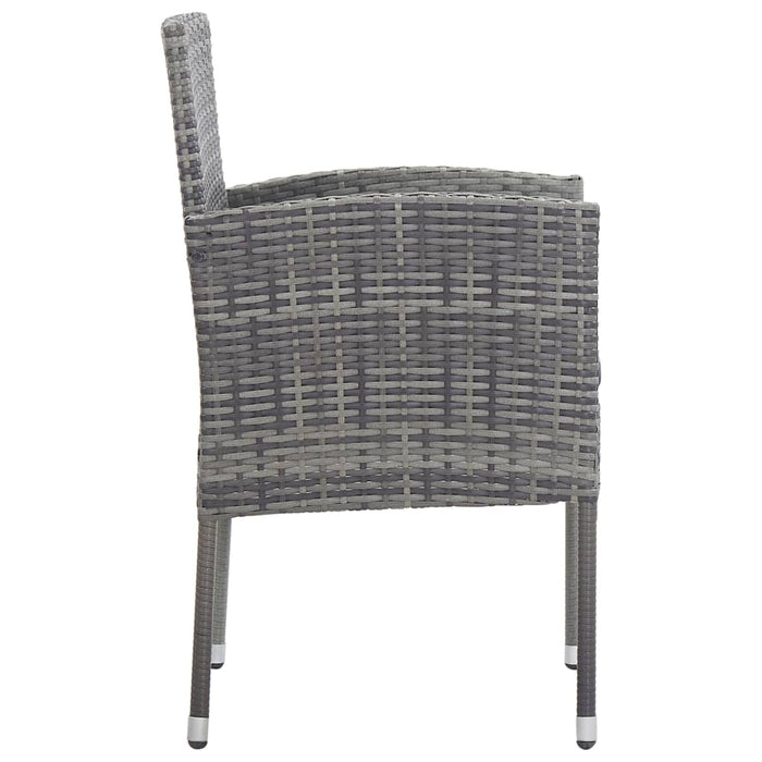 Sedie da Giardino 4 pz in Polyrattan Antracite 313126
