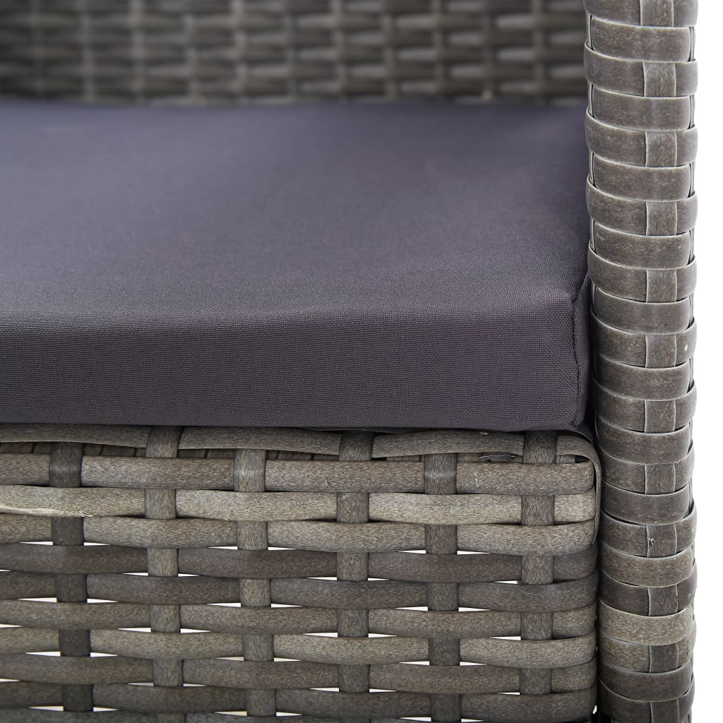 Sedie da Giardino 4 pz in Polyrattan Antracite 313126
