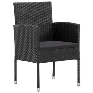 Sedie da Giardino 4 pz in Polyrattan Nero 313127