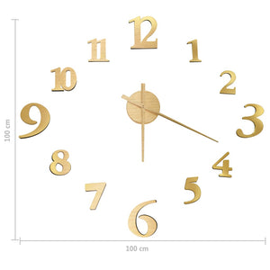 Orologio da Parete 3D Design Moderno Oro 100 cm XXL 325151