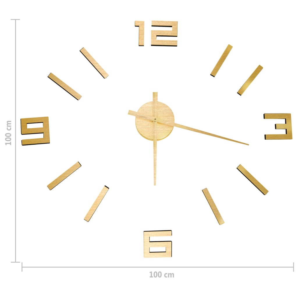 Orologio da Parete 3D Design Moderno Oro 100 cm XXL 325157