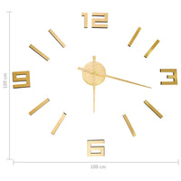 Orologio da Parete 3D Design Moderno Oro 100 cm XXL 325157