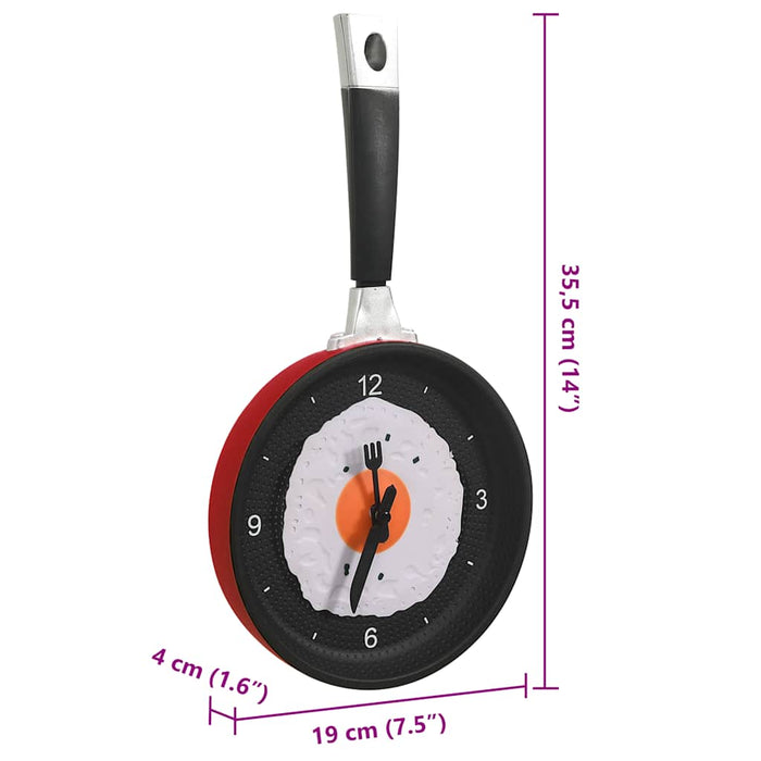 325164  Wall Clock with Fried Egg Pan Design 18,8 cm 325164