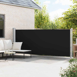 Tenda Laterale Retrattile per Patio 600x160 cm Nera 313375