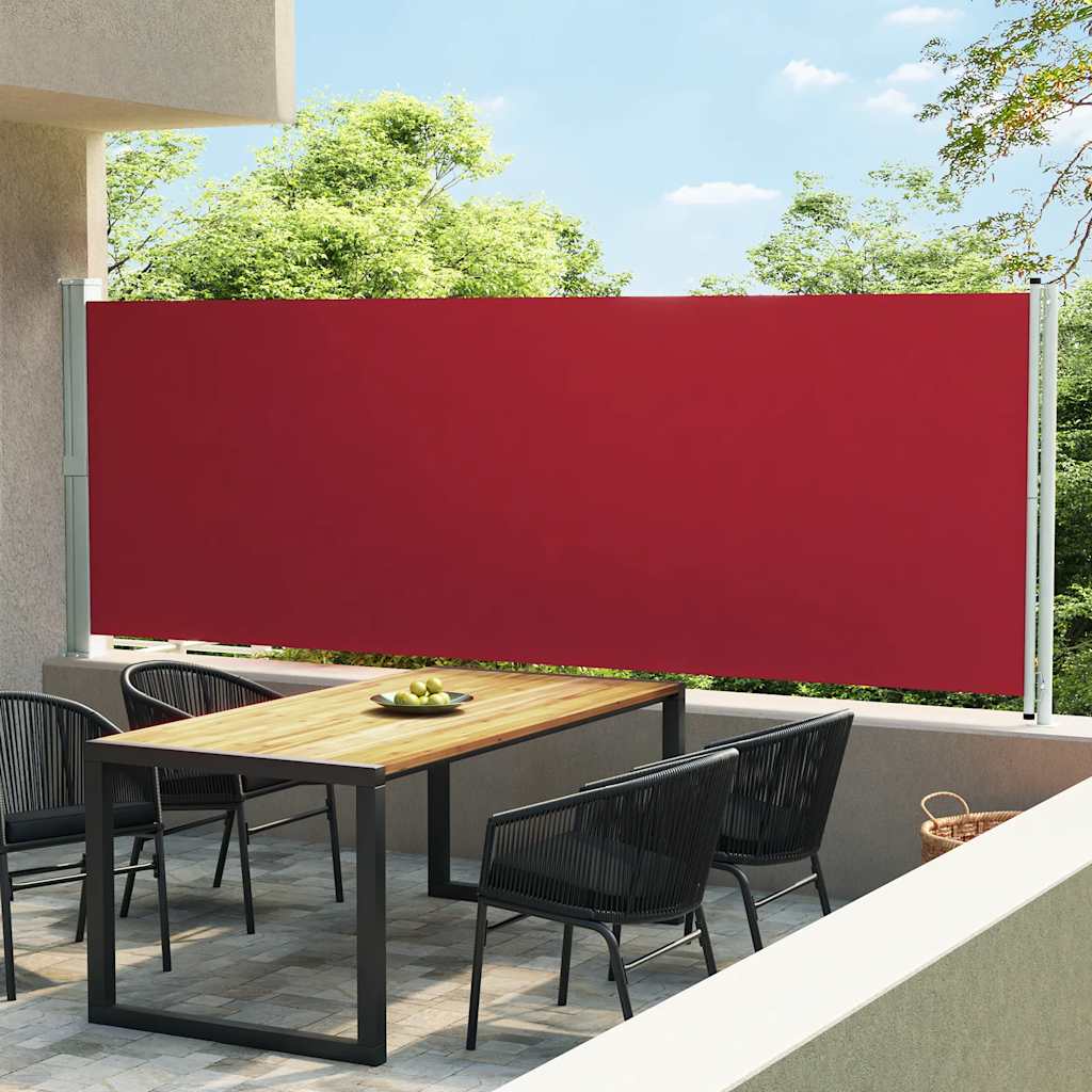 Tenda Laterale Retrattile per Patio 600x160 cm Rossa 313378