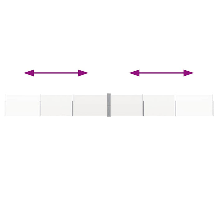 Tenda Laterale Retrattile per Patio 140x1200 cm Crema 313388