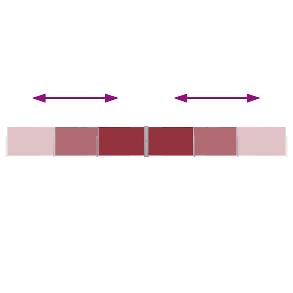 Tenda Laterale Retrattile per Patio 140x1200 cm Rossa 313392