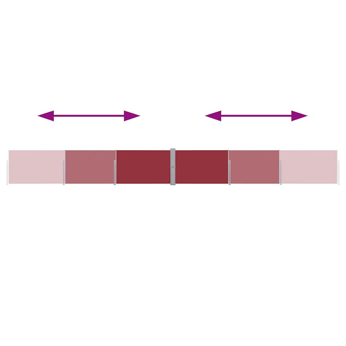 Tenda Laterale Retrattile per Patio 140x1200 cm Rossa 313392