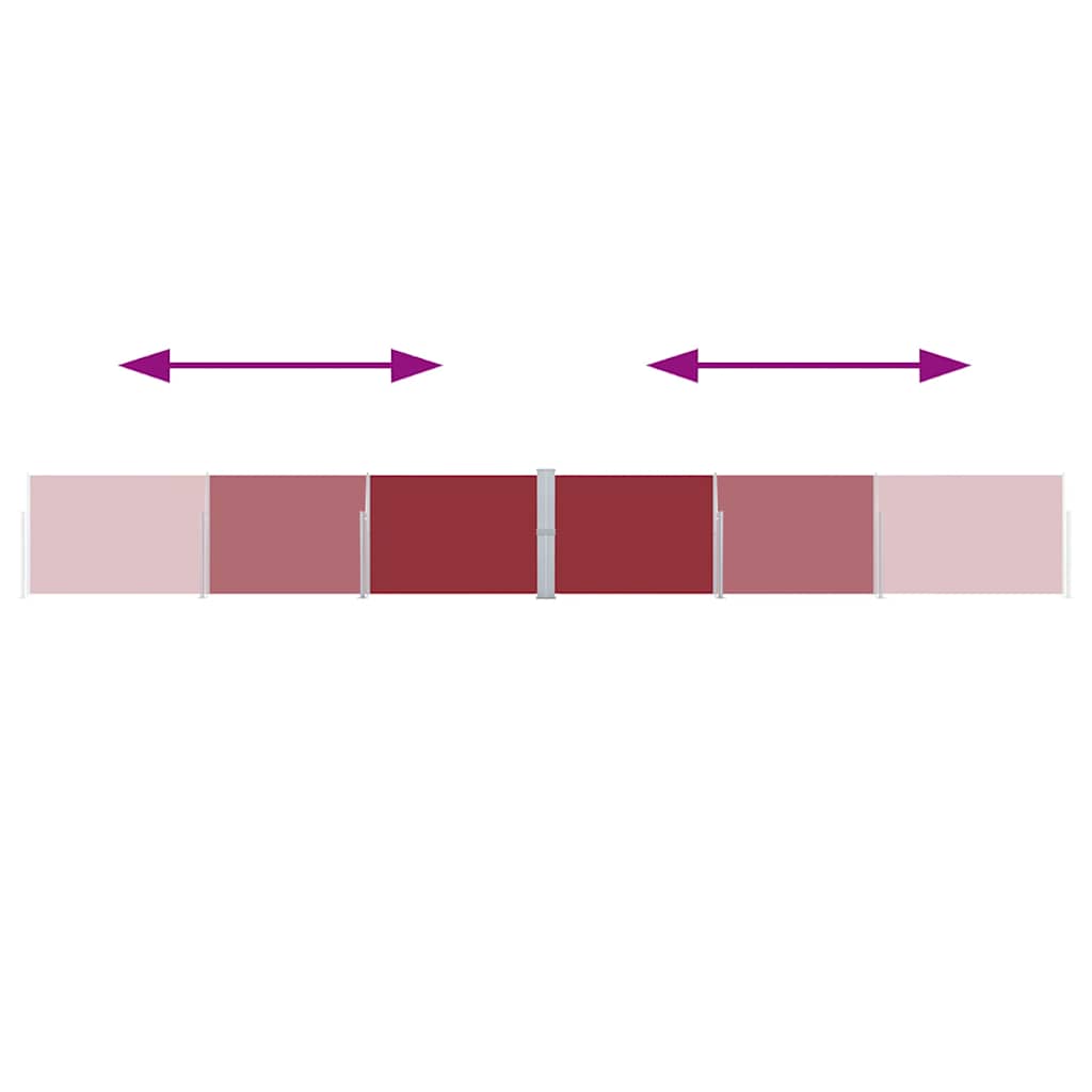 Tenda Laterale Retrattile per Patio 170x1200 cm Rossa 313398