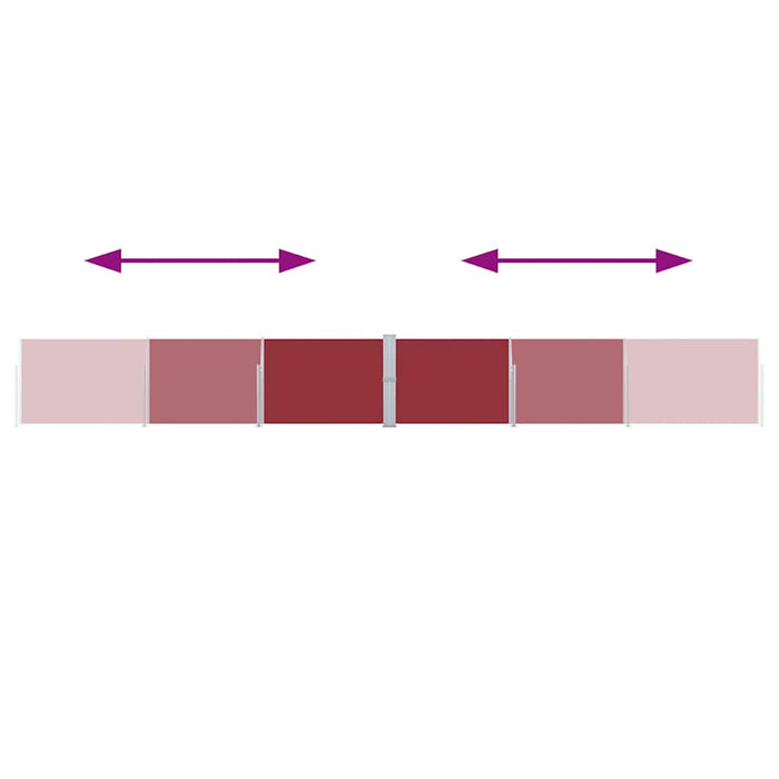 Tenda Laterale Retrattile per Patio 170x1200 cm Rossa 313398