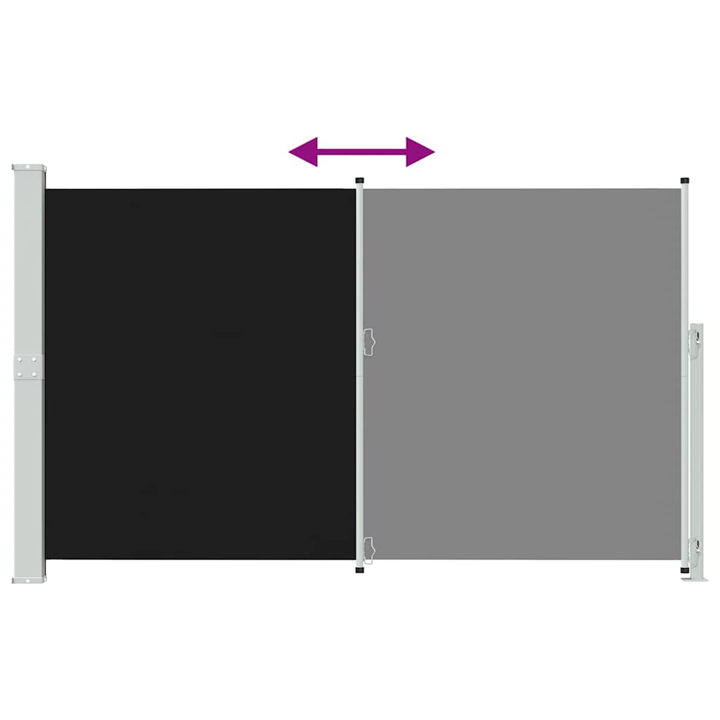 Tenda Laterale Retrattile per Patio 180x300 cm Nera 313399