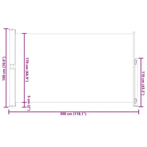 Tenda Laterale Retrattile per Patio 180x300 cm Nera 313399