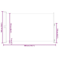 Tenda Laterale Retrattile per Patio 180x300 cm Marrone 313402