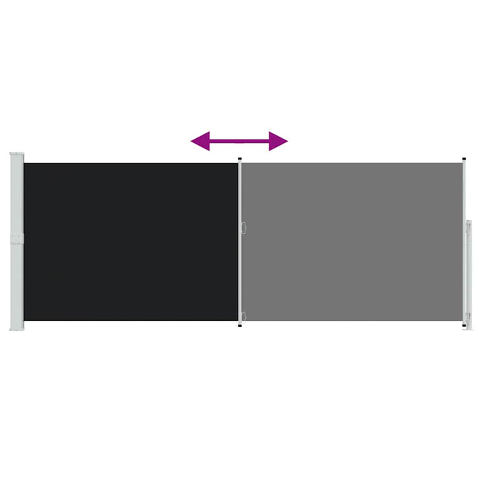 Tenda Laterale Retrattile per Patio 180x500 cm Nera 313405