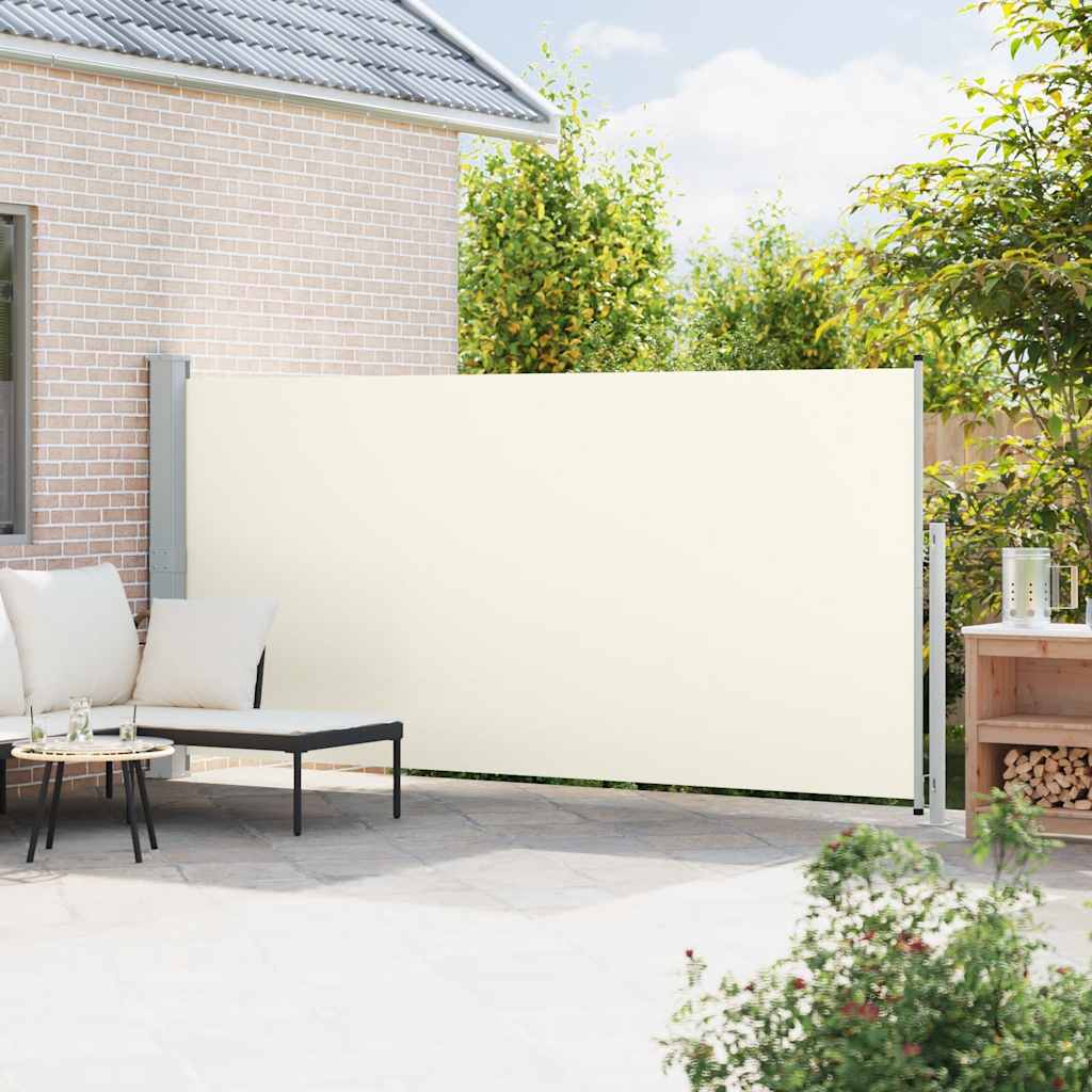 Tenda Laterale Retrattile per Patio 180x500 cm Crema 313406