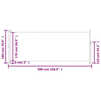 Tenda Laterale Retrattile per Patio 180x500 cm Grigia 313407