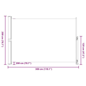 Tenda Laterale Retrattile per Patio 200x300 cm Nero 313411