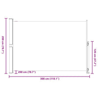 Tenda Laterale Retrattile per Patio 200x300 cm Crema 313412