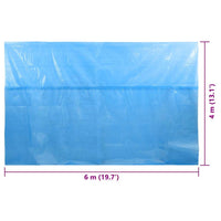 Copripiscina Rettangolare 600x400 cm in PE Blu 92959