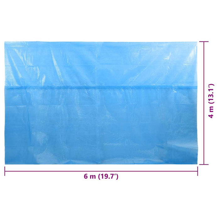 Copripiscina Rettangolare 600x400 cm in PE Blu 92959
