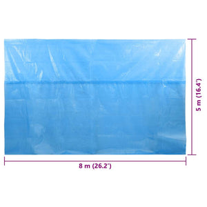 Copripiscina Rettangolare 800x500 cm in PE Blu 92960