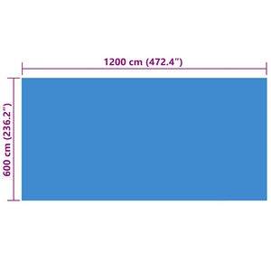 Copripiscina Rettangolare 1200x600 cm in PE Blu 92962