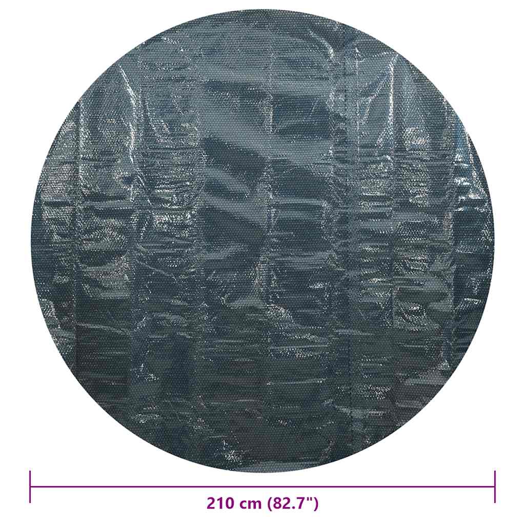 Pellicola Galleggiante Solare PE per Piscina 210 cm Nero e Blu 92971