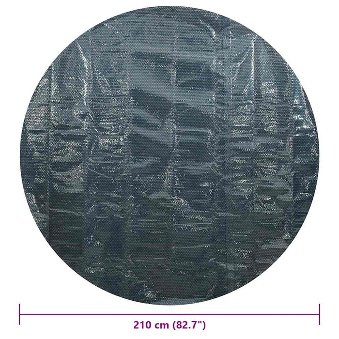 Pellicola Galleggiante Solare PE per Piscina 210 cm Nero e Blu 92971