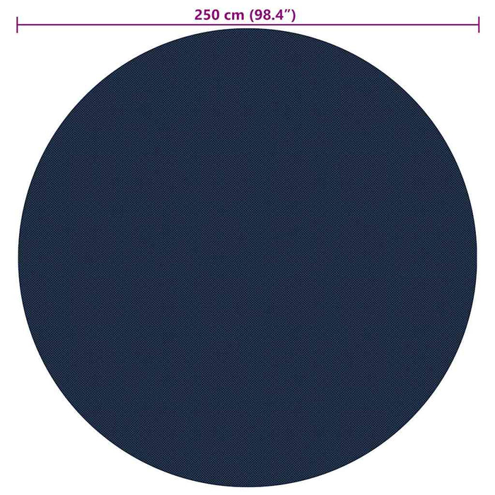 Pellicola Galleggiante Solare PE per Piscina 250 cm Nero e Blu 92972